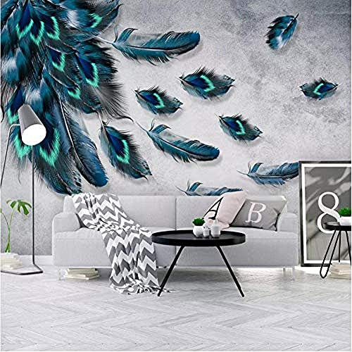 Pfauenfeder Tierfeder Fototapete Abziehen Und Aufkleben Selbstklebende Tapete Abnehmbare Große Aufkleberfolie Wanddekoration Druckbild Bild Wandaufkleber Wandposter Kind 140 (Breite) x 70 (Höhe) cm