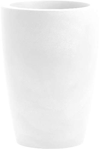 Nicoli vaso alto cilindrico Tylus Matt, fioriera in resina tecnica rotazionale, per interno ed esterno (cm 23x30h, BIANCO)