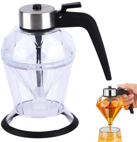 Dispensador De Miel, Botella De Miel Transparente De 200 Ml, Tipo Prensa, Bote De Miel, Sin Goteo, Dispensador De Jarabe De Arce, Tarro De Miel De Vidrio Comercial Con Soporte