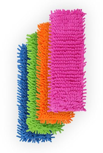 Funda de repuesto (naranja) para mopa de suelo de 40 cm – Microfibra chenilla, para todo tipo de soportes plegables, funda para todo tipo de suelos