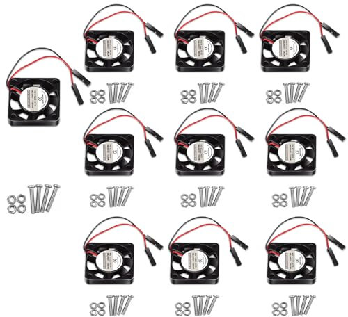 10pcs 3007 Brushless Cooling Fan - 30x30x7mm, Quiet 3.3V/5V DC Fan for Raspberry Pi 4, 3B+, 2, B+, Zero/Zero W, Robot Projects