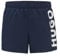HUGO Herren ABAS Schnell trocknende Badeshorts mit vertikalem Logo-Print Dunkelblau L