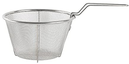 Cesta Redonda Para Freidora - Cestillo Para Freír Con Mango Plegable, Cesta Para Freír De Acero Inoxidable, Cestillo Freidor Y Escurridor, Cesta De Servicio Para Patatas Fritas, Aros Cebolla