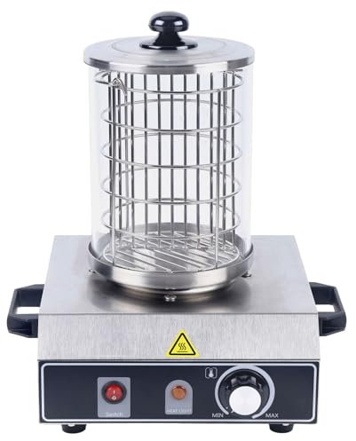 Profi Würstchenkocher, 350W Wurstkocher,Hot Dog Maker,Edelstahl Hot Dog Gerät, Würstchenwärmer, für Restaurants, Imbissstuben,Hausgebrauch