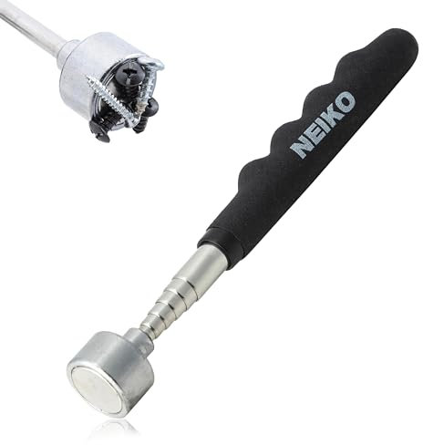 NEIKO 53425A - Herramienta de recogida magnética, herramienta magnética telescópica de 25 libras, herramienta de recogida magnética extensible de 30 pulgadas de largo, varita magnética de agarre