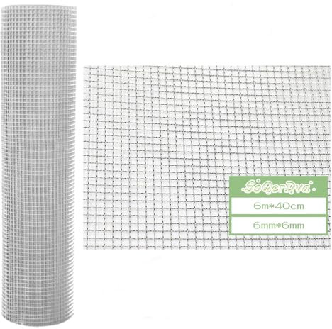 SoQerDva 6m x 400mm Galvanized Wire Mesh Rodent Proofing Metal Mesh for Blocking Rats, Prevent Rat & Mouse and Snake Through