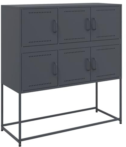 vidaXL Sideboard Anthrazit 100,5x39x107 cm Stahl