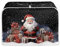 TOADDMOS Toaster-Abdeckung mit Weihnachtsmann auf schwarzem Toaster, wasserabweisend, Standard-Abdeckung für 2 Scheiben, für kleine Geräte