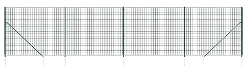 Garden Fence Hundezaun Camping Bauzaun Sichtschutz Hasengitter - Maschendrahtzaun mit Bodenhülsen Grün 2,2x10 m für Höfe Bauernhof Garten Camping