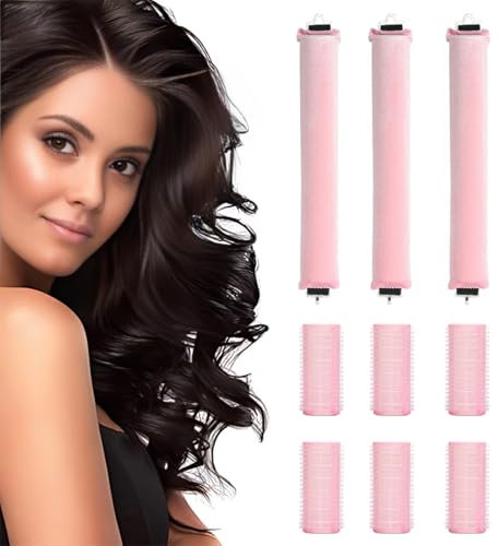 VONJUMA 3 Pcs Heatless Curls Hitzefreie Lockenwickler Heatless Curls Band Lockenwickler Über Nacht Mit Haken Locken Ohne Hitze Lockenwickler Heatless Curls Für Alle Haartypen Mit 6 Mini Lockenwickler