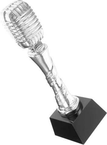 Abaodam Imitation Microphone Trophy Resin Vintage Cheer Singing Performance Trophies for Music Appreciation Awards and Party Decoration Music for