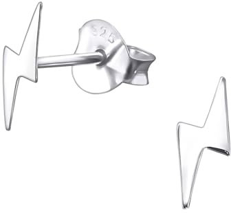 Monkimau Blitz Kinder Ohrringe | 925 Silber | Mädchen Ohrstecker Schmuck | Hypoallergen & Nickelfrei | Kinderohrringe Geschenkidee