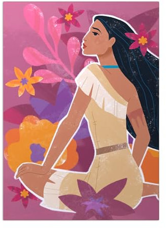 Displate Offiziell Disney MetallPoster Magnetische Befestigung Inklusive Lizenziert Bilder Hochwertiges Poster Pop Pastel - Pocahontas Pop Pastel Poster 45 cm x 32 cm