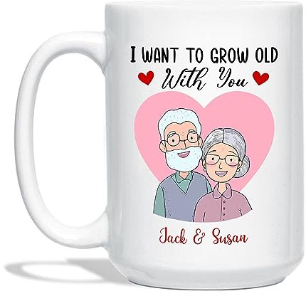 Ich Möchte Mit Dir Alt Werden Trinkbecher 330 ml Becher Dauerhaft Kaffeebecher Neuheit Retro Tasse Geschenk-Idee Für Weihnachten Geschwister Geburtstagsgeschenk