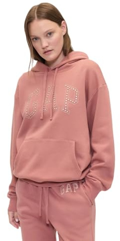 GAP Women's Logo Hoodie Hooded Pull-on Sweatshirt, Faded Cedar, Medium