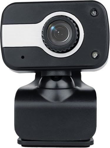 RigWig Crystal Clear Web Camera with 3P Lens,Built-in Microphone,Auto White Balance,Night Vision and Manual Switch for LED (Black) for Video Calling Recording Conferencing