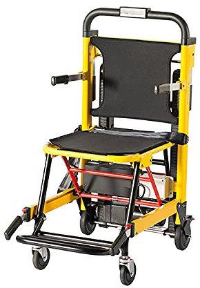SGKOMN Carrello saliscale Elettrico, Sedia da evacuazione Deluxe a 4 Ruote, Carrello elevatore per Scale Pieghevole in Alluminio per Trasporto ambulanze, Carrello elevatore per