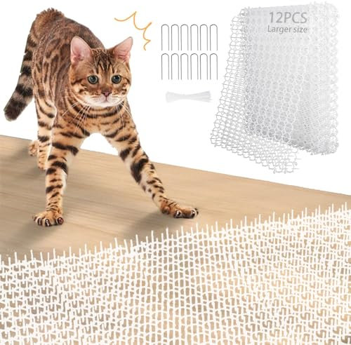 Dornengitter Gegen Katzen,12 Stücke Katzenabwehr Matte 34*42cm,Tier Barriere mit Spikes,Anti Katzen Matte,Katzengitter Garten,Dornengitter Tier-barriere,Katzenschreck Gitter,Dornengitter Katzenabwehr