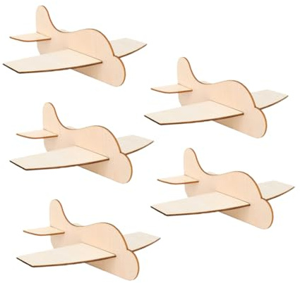 Milisten 5stücke Holzflugzeug-bausatz zum Selberbauen und Bemalen Unfertige Flugzeuge aus Holz für Junge Mädchen Bastelprojekte DIY-Flugzeuge zum Malen und Dekorieren
