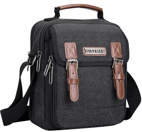 WITZMAN Kleine Canvas Umhängetasche Herren 8L Crossbody Tasche