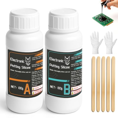200 g de gel isolant electrique pour l'électronique, mastic isolant noir, imperméable, résistant à l'humidité et aux chocs, offre une protection fiable et à long terme pour les composants