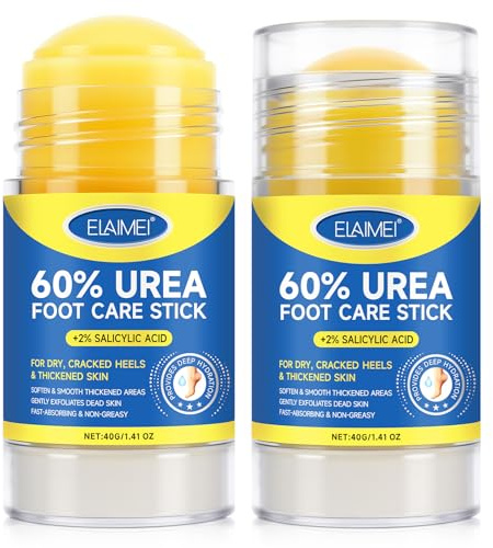 Crema per piedi all'Urea con 2% di Acido Salicilico 2pz, Crema per piedi all'Urea per talloni screpolati e pelle secca, Idratazione profonda, Piedi in bella mostra, Crema per la riparazione dei