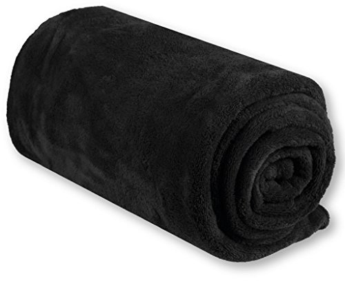 Bestlivings Babydecke Wickeldecke Schmusedecke Kuscheldecke Krabbeldecke Mikrofaser in vielen Grüßen und Farben (ca. 80x120 cm/schwarz - JetBlack)