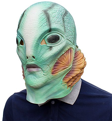 Abe Sapien Maschera HB Cosplay Casco Full Head Lattice B.P.R.D. Costume di Halloween Prop Fancy Ball Mask Verde