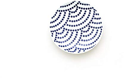 KIHARA - Japanischer Teller Tori Zara, Seikeiha, aus Porzellan. Weiß und blau mit traditionellem japanischen Motiv, Komon-Serie