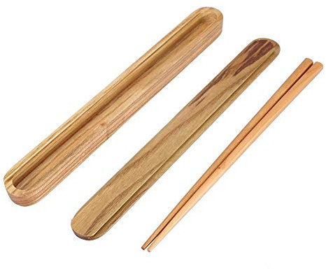 Palillos de madera portátiles de estilo japonés con palillos de color de madera extensibles caja caja vajilla VÍAS EMBALAJE MÚLTIPLE socialme-eu(# 2)