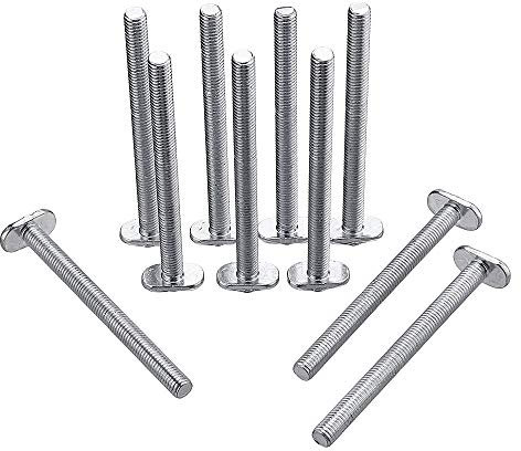 Doolland 10 Stück Befestigungswerkzeug für T-Nut M8 x 100 mm Bolzen zum Einfädeln, T-Nut für Holzbearbeitungswerkzeug für Gehrungsschiene der Serie 30