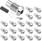 DaierTek 20 Stück 5 mm LED-Halter, LED-Halterung, LED-Lampenblende, rund, Kupfer, verchromt, Emittierende Diode, LED-Lünettenhalter