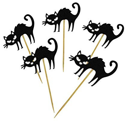 5x Molinter Cupcake Topper Halloween Party Spieße Picks Kuchen Katze Ghost Dekorieren for Themed Horror Party