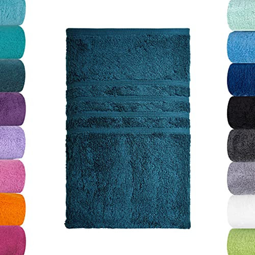 Lavea® 1 Telo Doccia XXL 100x150 cm in Spugna di Cotone Bio 100% Morbido e Assorbente, per Casa Hotel Spa – Ideale anche come Telo Mare – Verde pino
