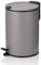 kela Kosmetikeimer Mats, 3 L, Ø 17 cm, Metall, hellgrau, Silent-Close, herausnehmbarer Inneneimer mit Tragehenkel, rutschhemmender Boden, 23610