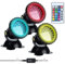 Lychee Luces Para Estanques con Control Remoto, LED RGB Proyectores Sumergibles para Exteriores Luces Subacuáticas Ajustables Color, para Estanques Acuario Jardín Piscina Fuente (3PCS)
