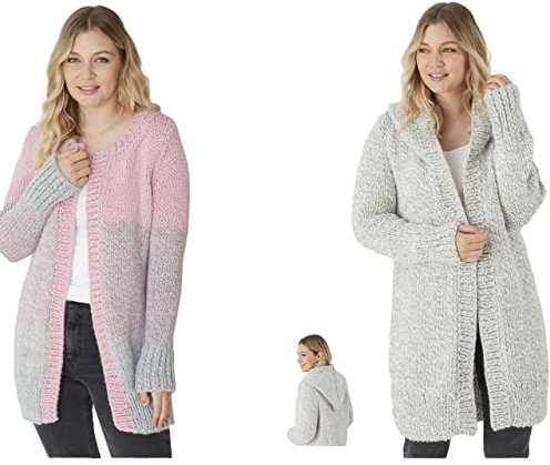 King Cole 5665 Adult Super Chunky Jacket Knitting Pattern Grey