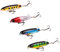 YUEMING 4 Stück Kunstköder Angelköder Wobbler Set, 10cm Fishing Lure Bait, Bleistift Popper Hook Rotating Tail Kunstköder mit 2 Drillingshaken für Hecht Barsch Zander Angeln Köder