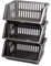 New Stacking Baskets Storage Veg Rack Plastic Stackers, Creme, Grey, Length 36 cm x Depth 30 cm x Height 17.5 cm (Grey, 3 racks)