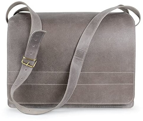 Jahn-Tasche - Sehr Große Aktentasche/Lehrertasche Größe XXL aus Büffel-Leder, Grau, Modell 677-n