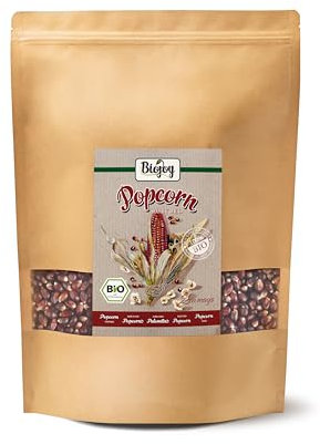 Biojoy BIO-Popcornmais Ruby Red (2 kg), ungesüsst und ungesalzen, Kino Popcorn-Mais