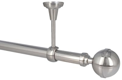 Sento 25mm Gardinenstange Vorhangstange Metall Deckenmontage Edelstahl Optik 360 cm Bona