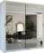 Modern Double Sliding Door Wardrobe 2 Mirrored Hanging Rails & Shelves Storage Cabinet for Bedroom (150cm, Houston White)