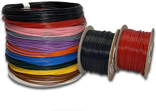 MKGT 12V 24V Single Core Automotive 1.0mm² 2.0mm² Stranded Copper Cable Thin Wall Wire 16.5/25 Amps (BLUE 1.0mm², 100M Roll)