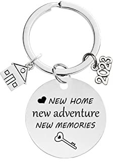 LUOKIFUR 2023 New House Keychain New House Regalo di inaugurazione della casa Membro della famiglia Portachiavi Agente immobiliare Portachiavi in movimento Regali del vicino (New Home)