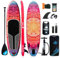 AISUNSS SUP-Board, 3 m, Premium-iSUP, Yoga-Board mit SUP-Zubehör, inklusive rutschfester Matte, wasserdichte Handytasche, Doppelhub-Pumpe, verstellbares Aluminium-Paddel (rote Meditation)