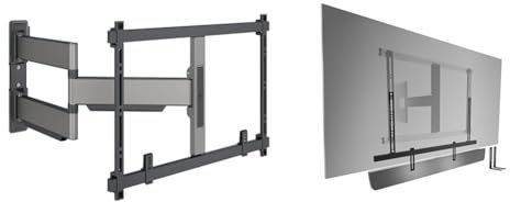Vogel's Elite 5845 Schwenkbare, ultradünne TV-Wandhalterung für 55-100 Zoll Fernseher & Vogels SOUND 3550 Universal Soundbar Halterung | Auch geeignet für Bose Soundbar 500/700, Sonos Arc/Beam/Playbar