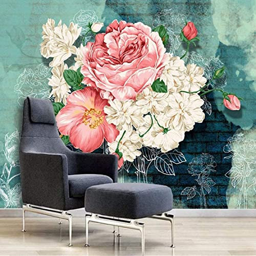 Papier Peint Panoramique Fleur De Rose Moderne Papier Peint 3D Intissé Décoration Murale