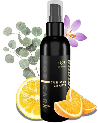 Aromatic •89• Auto Duftspray & Geruchskiller – Zitrone, Safran & Patchouli Autoduft 100ml – Auto Parfum & Rauchgeruchsentferner, Auto Lufterfrischer Spray Innenraum, langanhaltend & gegen Gerüche