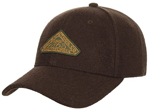 Stetson Vintage Logo Patch Wool Cap - Baseball-Stil - Wollcap Einheitsgröße Verstellbar - Unisex Herbst/Winter Dunkelbraun One Size
